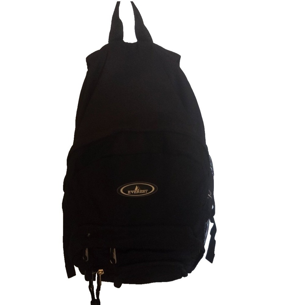 Everest Black Multi Pocket Backpack School Travel Laptop Hiking Daypack Unisex